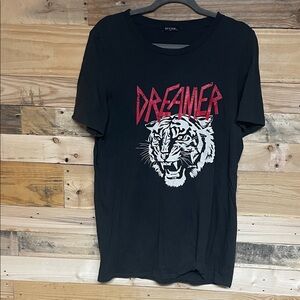 Zutter size Large Black 'Dreamer' Graphic Short Sleeve Soft T-Shirt